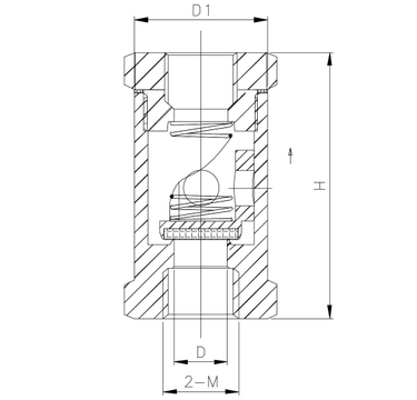 DH-15T Brass HPb59-1 No Return One Way Cryogenic Check Valve