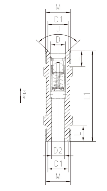 DL-15T 15MM Cryogenic Excess Flow Valve for LNG Tank Truck