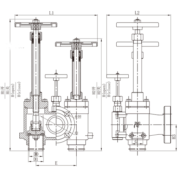 DJC-40 Flange Cryogenic Bulk Filling Manfold Valve Assembly for Liquid Tanks